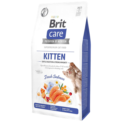 Brit Care Gentle Digestion & Strong Immunity Somonlu Tahılsız Yavru Kedi Maması 7kg