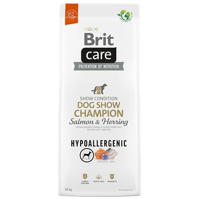 Brit Care Hipoalerjenik Dog Show Champion Somon ve Ringa Balıklı Yetişkin Köpek Maması 12kg