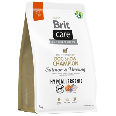 Brit Care Hipoalerjenik Dog Show Champion Somonlu Ringa Balıklı Yetişkin Köpek Maması 3kg