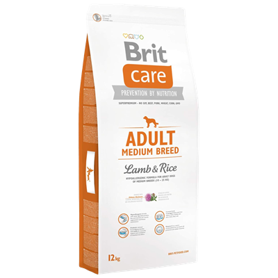 Brit Care Hipoalerjenik Kuzulu ve Pirinçli Orta Irk Yetişkin Köpek Maması 12kg