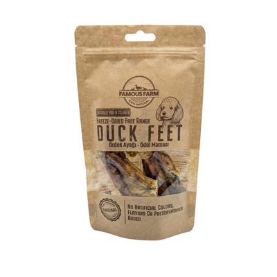 Famous Farm Dondurulmuş Kurutulmuş Ördek Ayak Köpek Ödül Maması 30 Gr