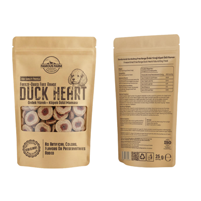 Famous Farm Dondurulmuş Kurutulmuş Ördek Yürek Kedi Ödül Maması 25 Gr