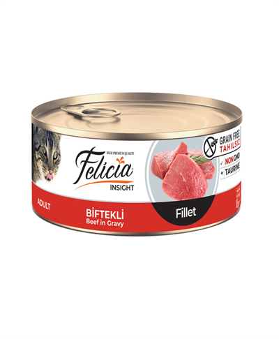 Felicia Tahılsız 85 gr Konserve Biftekli Fileto Yaş Kedi Maması