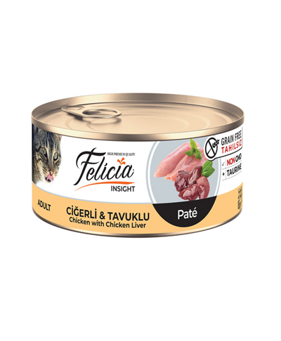 Felicia Tahılsız 85 gr Konserve Ciğerli Tavuklu Kıyılmış Kedi Maması