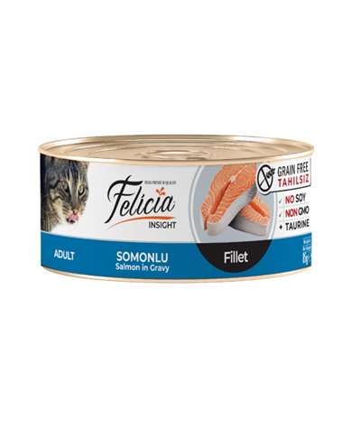 Felicia Tahılsız 85 gr Konserve Somonlu Fileto Yaş Kedi Maması
