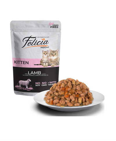 Felicia Tahılsız 85 gr Pouch Yavru Kuzu Etli Yaş Kedi Maması 