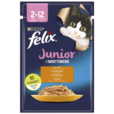 Felix Pouch Jöle İçinde Tavuklu Yavru Kedi Yaş Maması 85gr