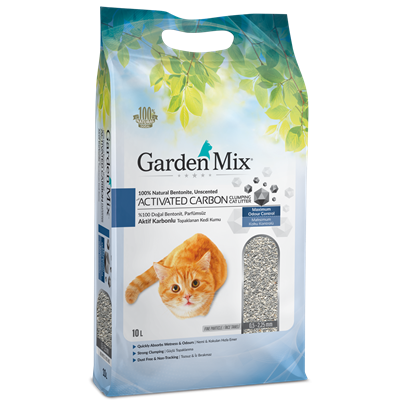 Garden Mix Activated Carbon Parfümsüz Topaklanan Doğal Kedi Kumu 10lt