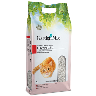 Garden Mix İnce Taneli Topaklaşan Kokusuz Doğal Kedi Kumu 5lt
