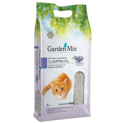 Garden Mix İnce Taneli Topaklaşan Lavantalı Doğal Kedi Kumu 5lt