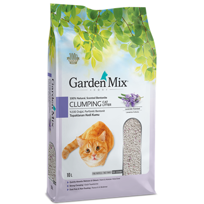 Garden Mix İnce Taneli Topaklaşan Lavantalı Doğal Kedi Kumu 10lt