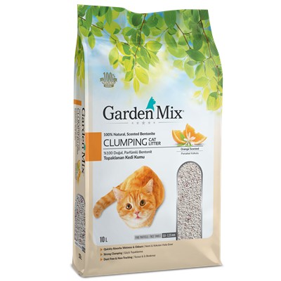 Garden Mix İnce Taneli Topaklaşan Portakallı Doğal Kedi Kumu 10lt