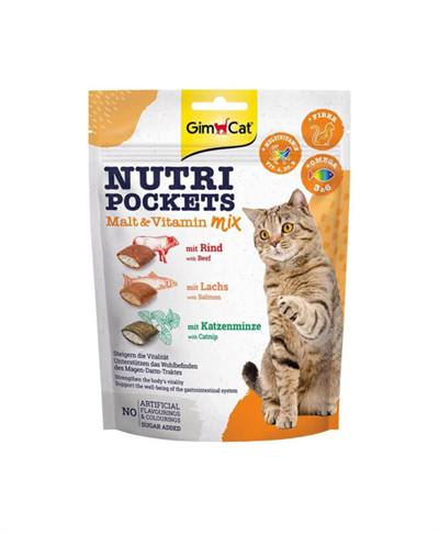 Gimcat Nutripockets Malt Multivitamin Mix Kedi Ödülü 150 Gr