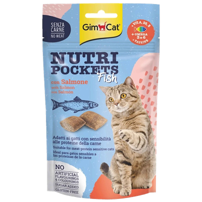 GimCat Nutripockets Somon Balıklı Kedi Ödül Maması 60gr