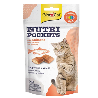 GimCat Nutripockets Somonlu Kedi Ödülü 60 gr