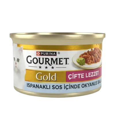 Gourmet Gold Balıklı ve Ispanaklı Çifte Lezzeti Kedi Konservesi 85gr