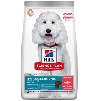 Hill's Science Plan Hipoalerjenik Somonlu Orta Irk Tahılsız Yetişkin Köpek Maması 10kg+2kg HEDİYE!