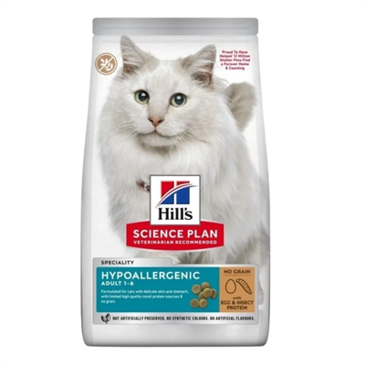 Hill's Scıence Plan Hipoalerjenik Yumurta ve Böcek Proteinli Tahılsız Yetişkin Kedi Maması 7kg