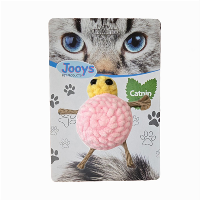 Jooys Hasır Ayaklı Kadife Kaplumbağa Kedi Oyuncağı Pembe