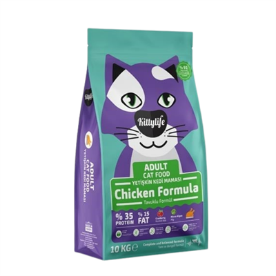 Kitty Life Tavuklu Yetişkin Kedi Maması 10 Kg