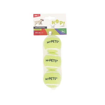 M-Pets Hop Tenis Topu Köpek Oyuncağı 5 cm 3'lü Sarı