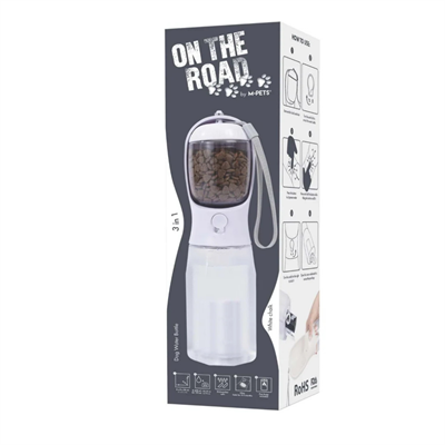 M-Pets On The Road 2İn1 Köpek Seyahat Suluğu 600Ml Beyaz
