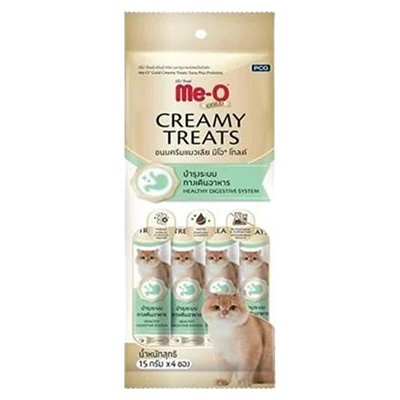 Me-O Gold Creamy Ton Balığı ve Prebiyotik Kedi Ödülü 4x15gr