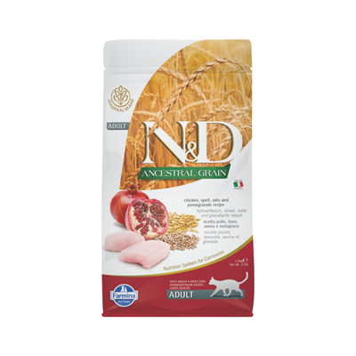 N&D Ancestral Grain Tavuklu ve Narlı Ata Tahıllı Yetişkin Kedi Maması 1.5 Kg