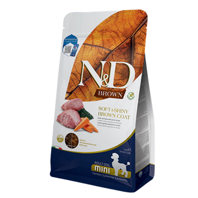 N&D Brown Kuzu Etli Spirulina ve Havuçlu Küçük Irk Yetişkin Köpek Maması 2kg