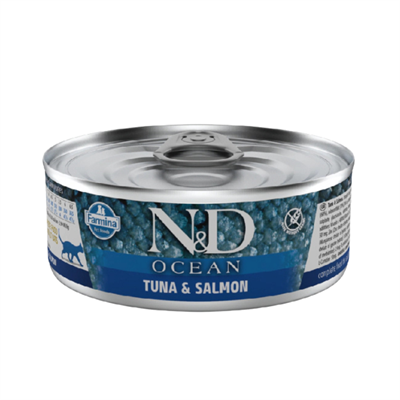 N&D Ocean Ton Balıklı Somonlu Tahılsız Yetişkin Kedi Konservesi 70gr