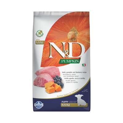 N&D Pumpkin Bal Kabaklı Kuzulu ve Yaban Mersinli Küçük Irk Tahılsız Yavru Köpek Maması 2.5 Kg