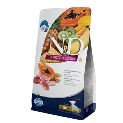 N&D Tropical Selection Kuzu Etli ve Tropikal Meyveli Mini Irk Yavru Köpek Maması 1,5kg