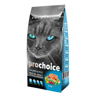 ProChoice 34 Somonlu ve Pirinçli Düşük Tahıllı Yetişkin Kedi Maması 2kg