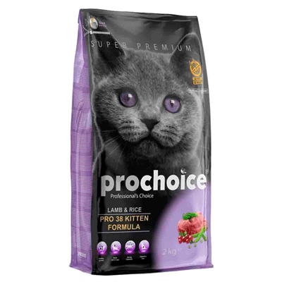 ProChoice 38 Hipoalerjenik Kuzulu ve Pirinçli Düşük Tahıllı Yavru Kedi Maması 2kg