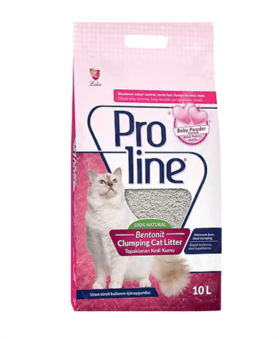 Proline Bebek Pudrası Kokulu 10 lt Bentonit Kedi Kumu