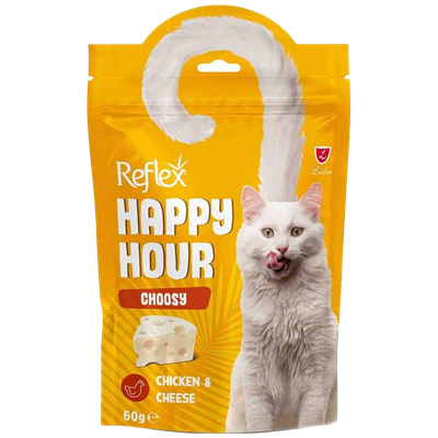 Reflex Happy Hour Choosy Tavuklu ve Peynirli Kedi Ödül Maması 60gr