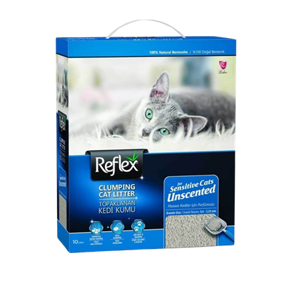 Reflex Hassas Kediler İçin Kokusuz Süper Hızlı Topaklanan Kedi Kumu 10lt