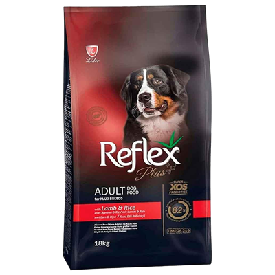 Reflex Plus Büyük Irk Kuzulu ve Pirinçli Yetişkin Köpek Maması 18kg