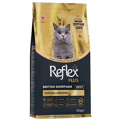 Reflex Plus Hipoalerjenik British Shorthair Yetişkin Kedi Maması 1,5kg