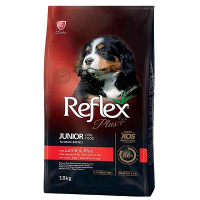 Reflex Plus Junior Kuzu Etli Pirinçli Büyük Irk Yavru Köpek Maması 18kg