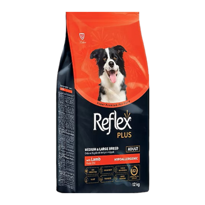 Reflex Plus Kuzu Etli 12 kg Orta Ve Büyük Irk Yetişkin Köpek Maması