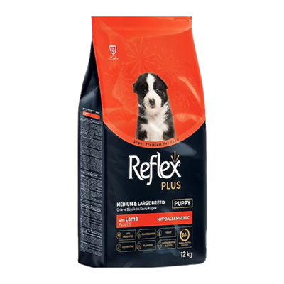Reflex Plus Kuzu Etli 12 kg Orta Ve Büyük Irk Yavru Köpek Maması