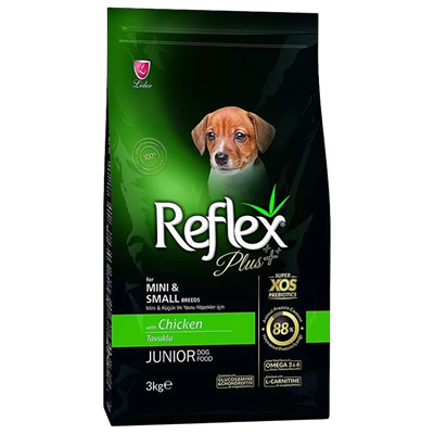 Reflex Plus Mini ve Küçük Irk Tavuklu Yavru Köpek Maması 3kg