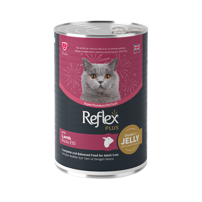 Reflex Plus Sos İçinde Et Parçacıklı Kuzu Etli Yetişkin Konserve Kedi Maması 400 gr