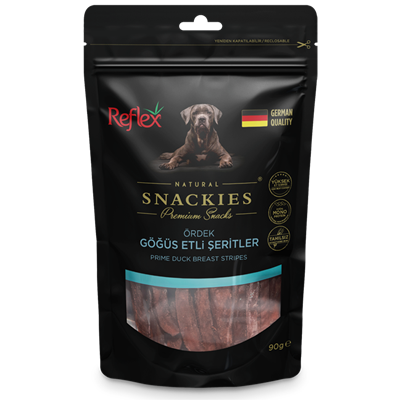 Reflex Snackies Natural Ördek Göğüs Etli Şerit Tahılsız Köpek Ödül Maması 90gr
