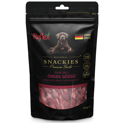Reflex Snackies Natural Pancarlı Ördek Göğsü Tahılsız Köpek Ödül Maması 80gr