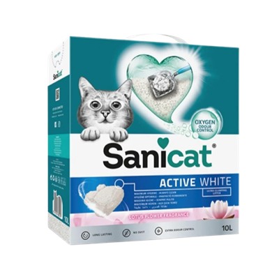 Sanicat Active White Lotus Çiçeği Topaklanan Kedi Kumu 10l