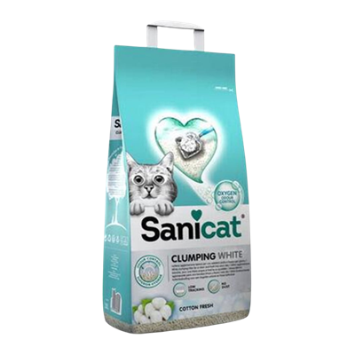 Sanicat Clumping White Topaklanan Kedi Kumu (Koton Ferahlığı) 10l