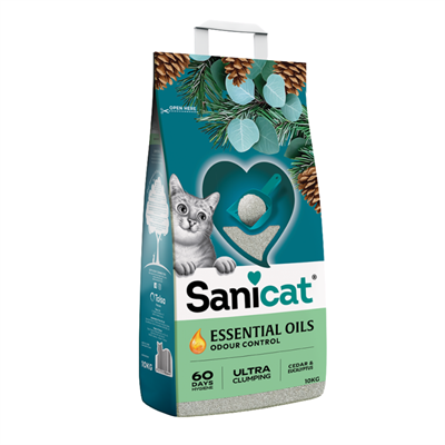 Sanicat Essential Oils Sedir Ağacı ve Okaliptus Kokulu Kedi Kumu 10kg
