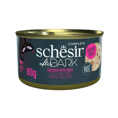 Schesir After Dark Pate Tavuklu ve Sığırlı Yetişkin Kedi Konservesi 80 gr